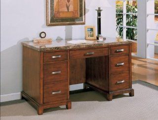 Home Office Desk with Faux Marble Top  