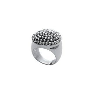 So Chic Jewels   Ladies Stainless Steel Ball Cluster Ring: Bands: Jewelry