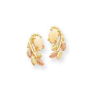 10k Gold Tri color Black Hills Gold Opal Earrings: Stud Earrings: Jewelry