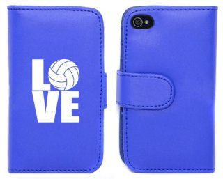 Blue Apple iPhone 5 5S 5LP744 Leather Wallet Case Cover Love Volleyball: Cell Phones & Accessories