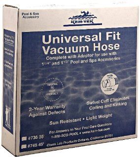 Kem Tek 745 Universal Fit Vacuum Hose with Adapter : Swimming Pool Maintenance Kits : Patio, Lawn & Garden