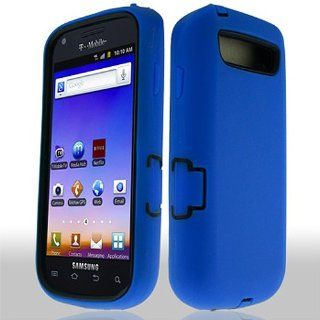 Blue Hard Soft Gel Dual Layer Cover Case for Samsung Galaxy S Blaze 4G SGH T769: Cell Phones & Accessories