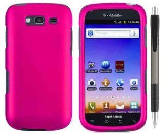 Hot Pink Design Protector Hard Cover Case for Samsung Galaxy S Blaze 4G T769 Smartphone (T Mobile) + Bonus 1 of New Rubber Grip Translucent Ball Point Pen: Cell Phones & Accessories