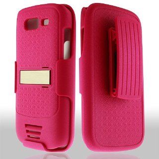 Hot Pink Hard Soft Gel Dual Layer Holster Stand Cover Case for Samsung Galaxy S Blaze 4G SGH T769: Cell Phones & Accessories