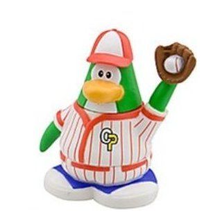 SUPER RARE   Disney Club Penguin BASEBALL PLAYER 2" Vinyl Mini Figure   Mix and Match Body Sections   Great Cake Toppers   Highly Collectible and Hard to Find: Toys & Games