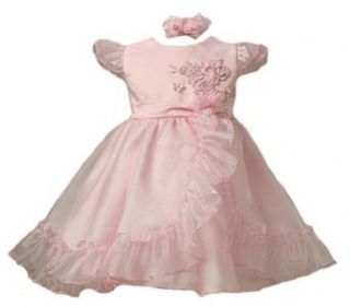 KID Collection Baby Girls Gorgeous Ruffled Organza Party Dress & Headband: Clothing