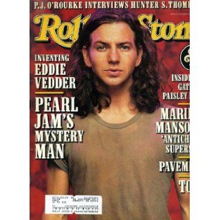 Rolling Stone November 28 1996 #748 Eddie Vedder/Pearl Jam Cover, Marilyn Manson, Pavement, Tool, P.J. O'Rourke Interviews Hunter S. Thompson: Jann Wenner: Books