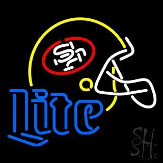 Miller Lite San Francisco Helmet Outdoor Neon Sign 24" Tall x 24" Wide x 3.5" Deep : Business And Store Signs : Office Products