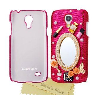 (NOT FOR SAMSUNG S4) Mavis's Diary Handmade Samsung Galaxy S4 Mini Luxury 3D Mirror & Fashion Accessories Diamond Crystal Bling Case Cover for Samsung Galaxy S4 Mini I9190 I9192 I9195 with Soft Clean Cloth (Red): Cell Phones & Accessories