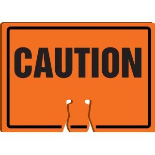 Accuform Signs FBC752 Plastic Traffic Cone Top Warning Sign, Legend "CAUTION", 10" Width x 14" Length x 0.060" Thickness, Black on Orange: Safety Tape: Industrial & Scientific