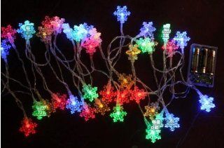 Amerlight TM Multi Colored Battery Operated Snow Flower 40 LED String Fairy Light 13Ft for Chistmas party decoration : Outdoor Lightstrings : Patio, Lawn & Garden