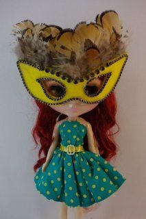 Set of Outfit Polka Dot Halter Dress and Fancy Mask for Blythe Doll 759: Everything Else