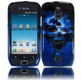 Blue Black Skull Hard Cover Case for Samsung Exhibit 4G SGH T759 Cell Phones & Accessories