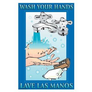 DayMark 112091 Laminated Workplace Safety and Educational Poster, Wash Your Hands, 11" Width x 17" Height Industrial Warning Signs