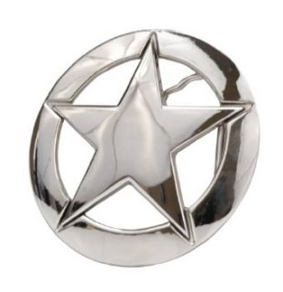 Buckle Rage High Polish Nickle Deputy Ranger Star Badge Belt Buckle Silver One Size: Novelty Buttons And Pins: Clothing