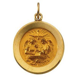 IceCarats Designer Jewelry 14K Yellow Gold Rd Baptism Pendant Medal: IceCarats: Jewelry