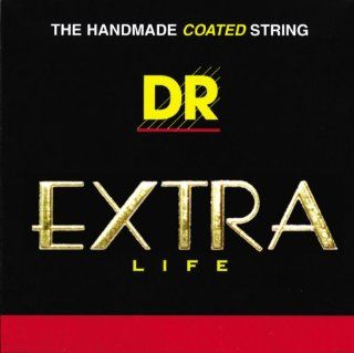 DR Strings Acoustic Guitar Strings, Extra Life, Clear Coated, 13 56: Musical Instruments