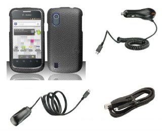 T Mobile ZTE Concord V768   Bundle Pack   Carbon Fiber Design Cover Case + Atom LED Keychain Light + Wall Charger + Car Charger + Micro USB Cable: Cell Phones & Accessories