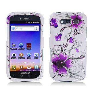 White Purple Flower Hard Cover Case for Samsung Galaxy S Blaze 4G SGH T769 Cell Phones & Accessories