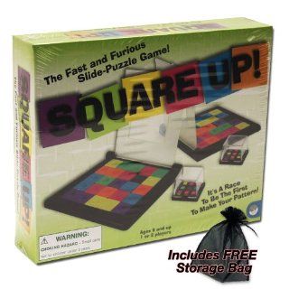 Mindware Square Up! Slide Puzzle Game with FREE Storage Bag: Toys & Games