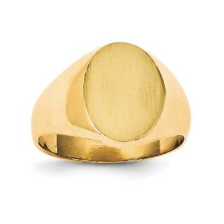 14k Yellow Gold Men's Signet Ring. Gold Weight  7.67g. 14.7mm x 11.3mm face: Jewelry