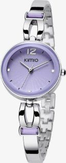 KIMIO K466L Fashion Ladies Quartz Bracelet Wrist Watch Daily Waterproof Stainless Steel Purple: Watches
