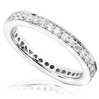 Diamond Eternity Wedding Band 1/2 carat (ctw) in 14K White Gold (G H/I1 I2) Diamond Me Jewelry