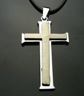 SALE OUT! Limited STOCK!! 2014 model TF799  Black & Silvertone Cross Alloy Pendant String Necklace: Health & Personal Care