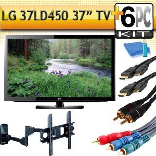 LG 37LD450 37" 1080p LCD HDTV with Articulating Wall Mount & 5pc Hook Up Kit (2 6FT Hdmi Cables,6FT Audio Interconnect Cable ,6FT Component Cable, TV Cleaning Kit) Electronics