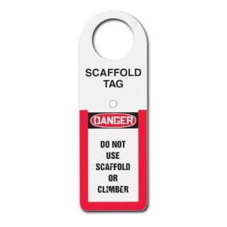 Accuform Signs TSS801 Plastic Status Alert Tag Holder, Legend "DANGER DO NOT USE SCAFFOLD OR CLIMBER", 4 1/2" Width x 12" Height x 0.060" Thickness, Black/Red on White: Lockout Tagout Locks And Tags: Industrial & Scientific