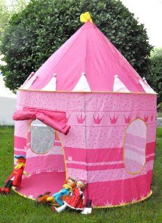 New Kid Girl Pink Color Pop Up PLAY TENT Princess Castle Toys & Games