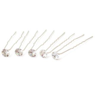 10 Wedding Prom Flower Crystal Hair Pins Sticks Clips 6.2cm: Brooches And Pins: Jewelry