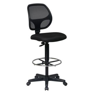 Work Smart Deluxe Mesh Back Drafting Chair With Adjustable Foot Rest   Drafting Chairs & Stools