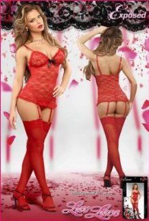 Holiday Gift Set Of Chemise and G String Red S/M (Luv Lace) And a Pocket Rocket Jr. Purple: Health & Personal Care