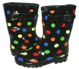 Toddler Girls & Girls Youth Polka Dot Rubber Rain Boots (11): Shoes