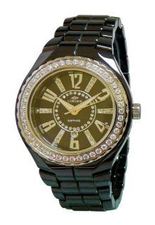 Oniss Paris Women'S ON807 L Blk Lafayette Collection Ladies, High Tech Ceramic Case and Band, Swiss Movement, Sapphire Crystal ,45 Setting Austrian Stones on Bezel , Mop Dial with Austrian Crystal   White Watch: Watches