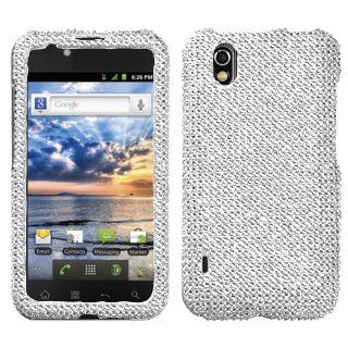 Silver Bling Rhinestone Diamond Crystal Hard Protector for LG Marquee LS855: Cell Phones & Accessories