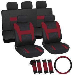 Oxgord Red 17 piece Car Seat Cover Automotive Set