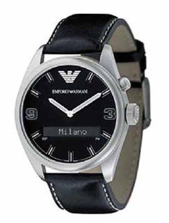 Emporio Armani Analog & Digital Leather Mens Watch AR0511: Watches