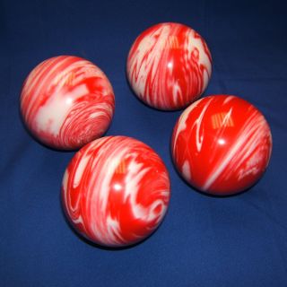 EPCO 4 Ball 107mm Personalized Tournament Set Pro Bocce Set   Marbled Red/White   Bocce Ball