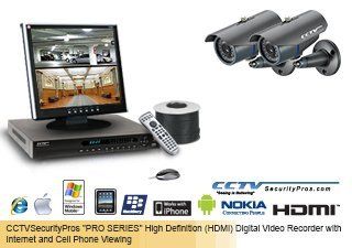 Security Camera System with 2 Infrared Cameras : Bullet Cameras : Camera & Photo