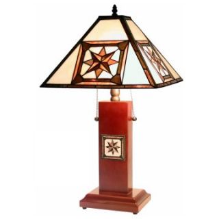 Tiffany Style Octagram Mission Table Lamp   Table Lamps