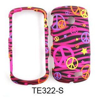 Samsung Solstice 2 A817 Transparent Design, Colorful Peace Signs on Pink Zebra Hard Case/Cover/Faceplate/Snap On/Housing/Protector: Cell Phones & Accessories