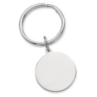 Rhodium Plated Polished Round Key Ring Kelly Waters Jewelry