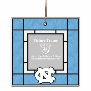 NCAA North Carolina Tar Heels Art Glass Picture Frame Ornament : Sports Fan Hanging Ornaments : Sports & Outdoors
