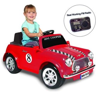 Kid Motorz Mini Cooper with Radio Battery Powered Riding Toy   Red   Battery Powered Riding Toys