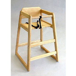LA Baby Commercial/Restaurant Wooden High Chair, Natural  Childrens Highchairs  Baby