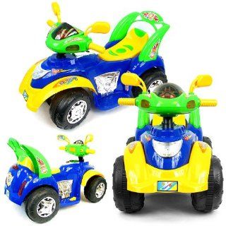 Four Wheeler Battery Operated Boy's/Girls Mini ATV Blue: Toys & Games