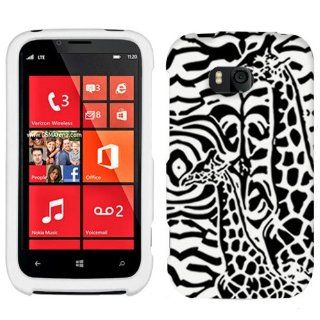 Nokia Lumia 822 Black Giraffe Pair On White Cover Case Cell Phones & Accessories