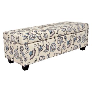 angeloHOME Kent Storage Bench Ottoman Vintage Summer Beach Blue   Ottomans